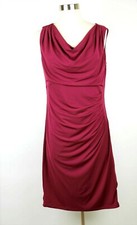 Ann Taylor Women's 8  Wine red solid stretch sleeveless sheath dress knee length