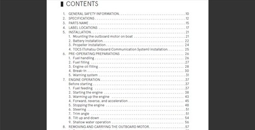 Tohatsu MFS 75A, 90A, 115A and 140A Maintenance and Owner's Manual - Bild 3 von 7