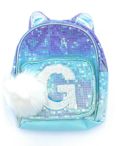 sequin initial backpack