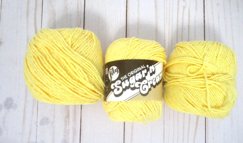 Lily Sugar n Cream cotton Yarns Yellow Lot (4-in-pack) - Image 2 of 4
