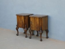 Coppia di comodini mobiletti impiallacciati in noce, anni '40!