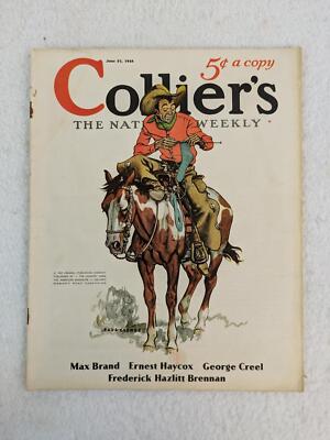 Vintage COLLIER'S National Weekly June 27, 1936 Paul Clowes Cover Art MAX BRAND