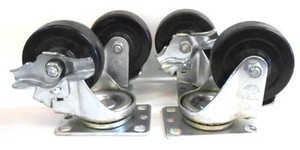 DURABLE, SC SUPERIOR CASTERS, 3" CASTER, 3 X 1-1/4" WHEEL SWIVEL BRAKE, LOT OF 4