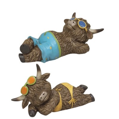 Highland Cow Sunbathing Bikini Set