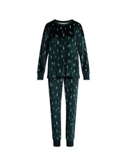 Joyspun Women's 2 Pieces Pajama Set with Socks L Green Soft Long Sleeve Pants