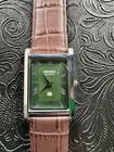 GREEN WITH SILVER CASE  Vintage Seiko Slim Quartz Men's Wrist Watch