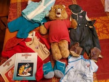 WOW Teddy Ruxpin Vintage Talking Plush Bear Clothes - MISSING BACK OF BEAR