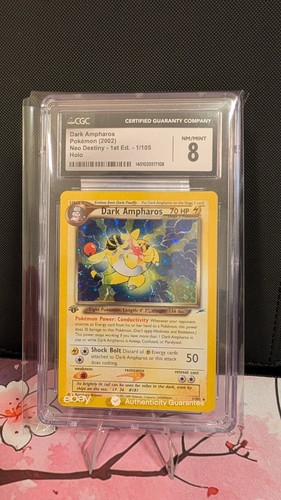 Dark Ampharos (1st Edition) graded CGC 8 for sale on eBay