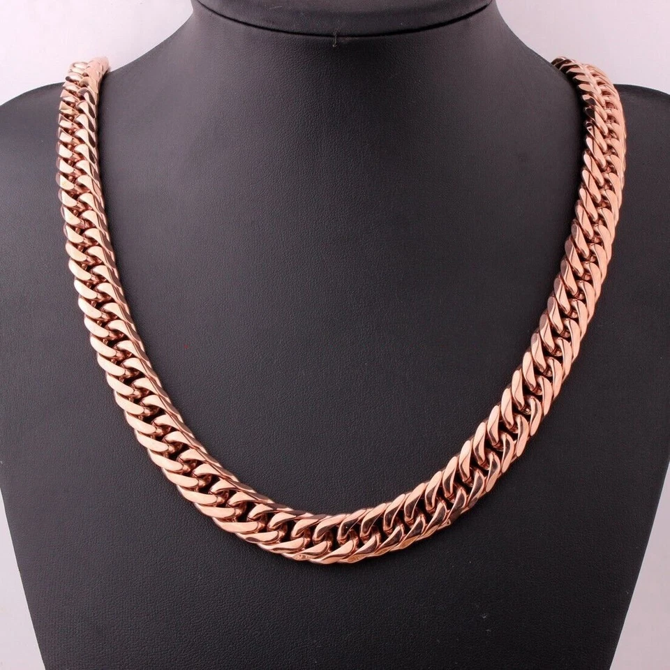 9/13/16/19mm Pesado Acero Inoxidable Bordillo Cadena Cubana Hombre Mujer Collar 7-40" Foto 4 de 4