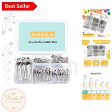Heavy-Duty 160 Pcs Safety Pins - 5 Sizes Rust-Resistant for Crafts  Costumes