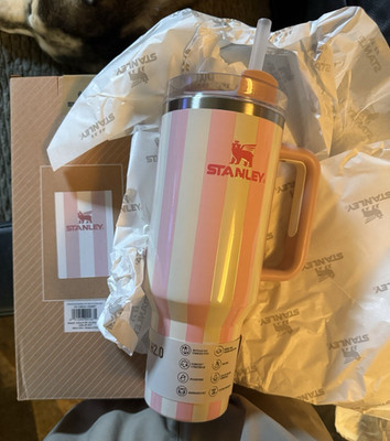 Stanley Quencher H2.0 40 oz Peach Whip Cabana Gloss Tumbler Handle Lid Straw