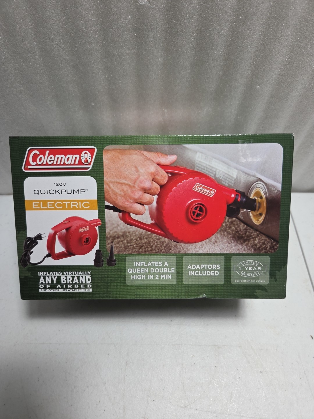 Coleman Quickpump Electric Air Pump - Inflatable Air Mattress Pool Toys - 120V
