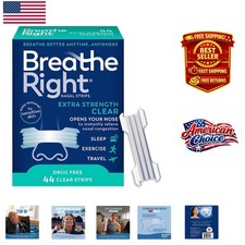 Clear, Flexible Nasal Strips for Enhanced Breathing and Snoring Relief - 44ct