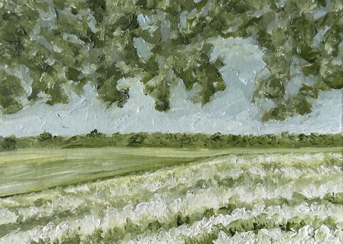 ACEO Original Oil Painting, Landscape Abstract Art, Emmer Plaxe, ATC Nature View