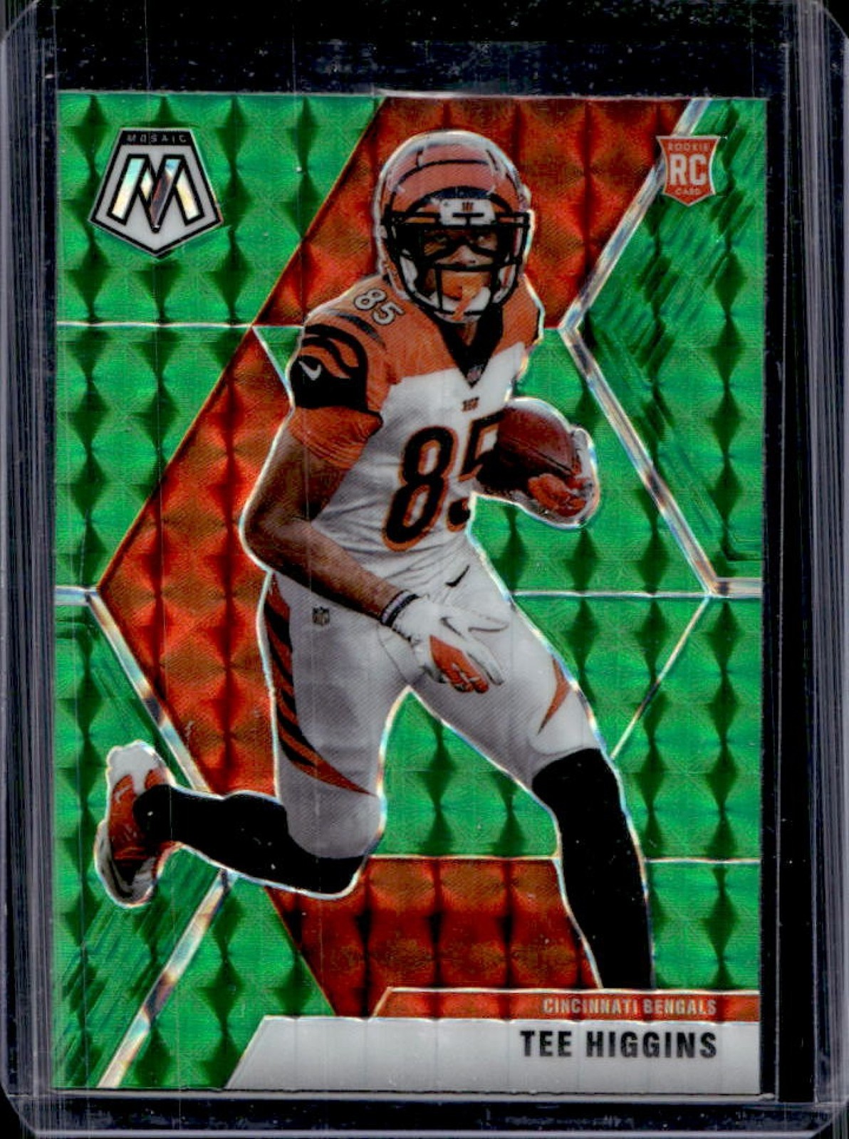 2020 Panini Mosaic Tee Higgins RC Prizm Green Rookie #213 Bengals