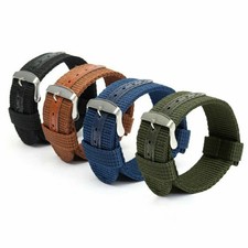18mm 20mm 22mm 24mm Military Canvas Nylon Watch Band Strap Bracelet