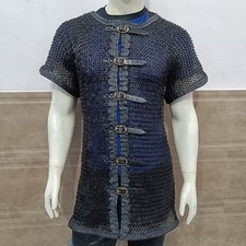 Mild Steel Flat Riveted Chainmail Shirt With Washer Rings Medieval Armor LARP