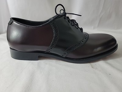 Brooks Brothers Mens Sz 8 D Saddle Shoes - Burgundy & Black -NEW