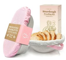 Cotton Rope Banneton Bread Proofing Basket Set, Oval  Round Bread Bas