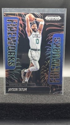 2024-25 Panini Prizm Black - Fireworks Jayson Tatum #6 Blue Prizm /199