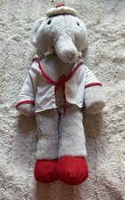 Vintage Babar Elephant 15  Plush Doll Eden Toys Sailor Outfit Made Korea