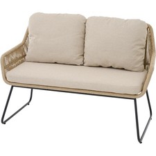 SIENA GARDEN KANSAS 2er Diningbank matt anthrazit/taupe Gestell aus Edelstahl...