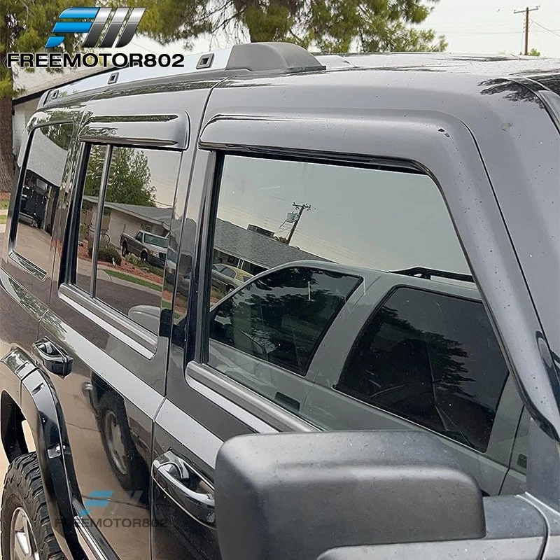 Juego de 4 piezas de acrílico protector solar para lluvia viseras ventana sedán Jeep Commander Fit 06-10 Foto 3 de 4