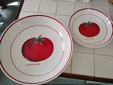  Over And Back Sundried Tomato Pair Of Serving Bowls Italy