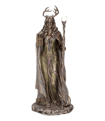 Elen of the Ways Antlered Goddess of the Forest, 28cm/11'', Cold Cast Bronze
