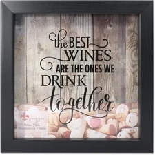 164010 Black 10X10 Shadow Box Wine Cork Holder