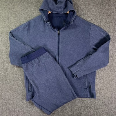Nike Sweatsuit Men Extra Large Blue Full Zip Dri Fit Tech Yoga