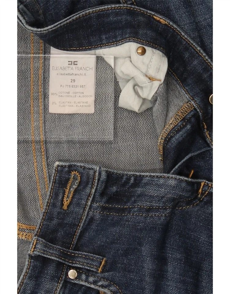 ELISABETTA FRANCHI Womens Skinny Jeans W29 L29 Blue Cotton CQ11 - Image 3 of 3