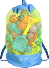 Mesh Beach Bag Tote Large Capacity Sand Water Resistant Drawstring Swim Pool
