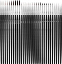 30pc Fine Detail Liner Paint Brush Set 0 00 000 Miniature Model Craft Art