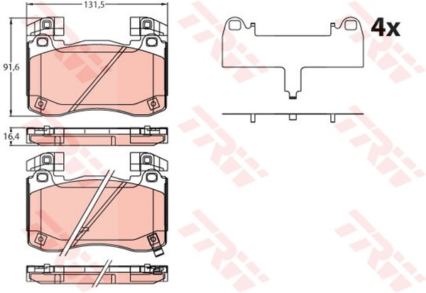 Bremsbelagsatz Scheibenbremse TRW GDB2254 FüR KIA Stinger CK Hatchback Van GDI-image