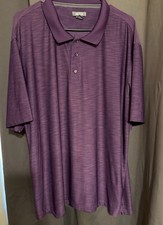 Men's Kenneth Cole Reaction XL Golf Polo Shirt Purple Wicking Activewear UV
