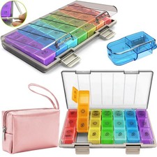 Large Weekly Pill Organizer Moisture-Proof 7 day Medicine Organizer Case Case XL
