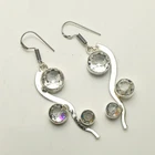 White Topaz Gemstone Handmade Drop Dangle Earrings Jewelry Gift 1.8" AE-36896