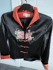 Laogudai size Large embroidered black satin oriental Jacket