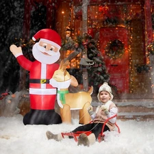 Christmas Santa Claus Inflatable 5.8-10 FT Tall Decoration Outdoor Air Blown