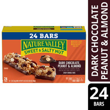 Nature Valley Dark Chocolate Peanut Almond Bars   24 Ct Sweet  Salty Snack