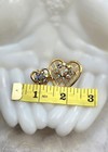 Vtg Jewelry Heart Brooch Pin Lot Double ❤️ Chatelaine AB, Clear Pink rhinestones — photo 6