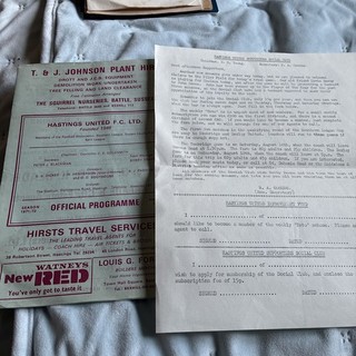 1971/72 Hastings v Chelsea. Friendly