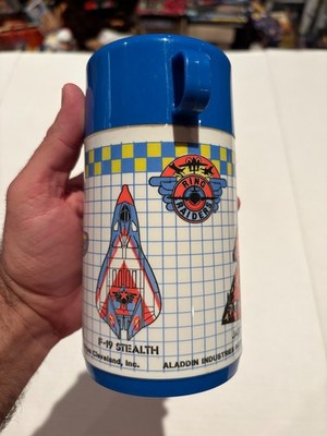VINTAGE 1988 Aladdin RING RAIDERS Plastic Lunch Box Thermos