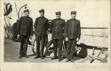 Navy Four Sailors Deck Original Vintage Real Photo Postcard RPPC