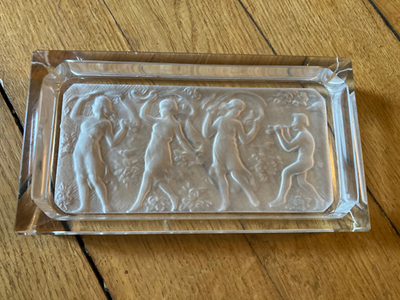 #ad Art Deco Heinrich Hoffmann Bohemian Crystal Box Ashtray Faun amp; Dancing Nymphs $190.00