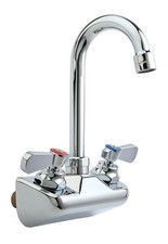 Kratos Commercial Wall-Mounted Kitchen Faucet with 3-1/2" Gooseneck Spout and 4"