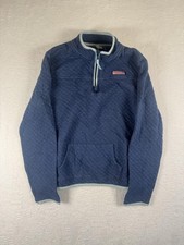 Vineyard Vines The Shep Shirt Sweatshirt Boys 16 Blue Quilted 1/4 Zip Pullover