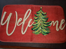 Winter Christmas Mat, Welcome Christmas Tree