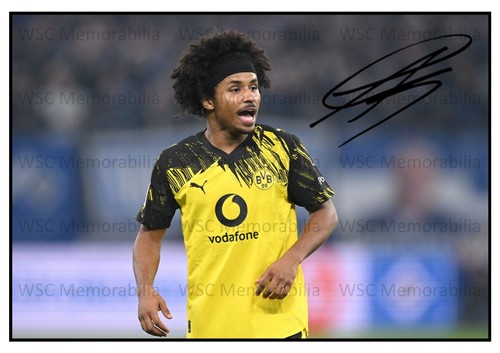 12162. Karim Adeyemi Signed Pictures (A4 Prints) Dortmund Salzburg Germany etc.